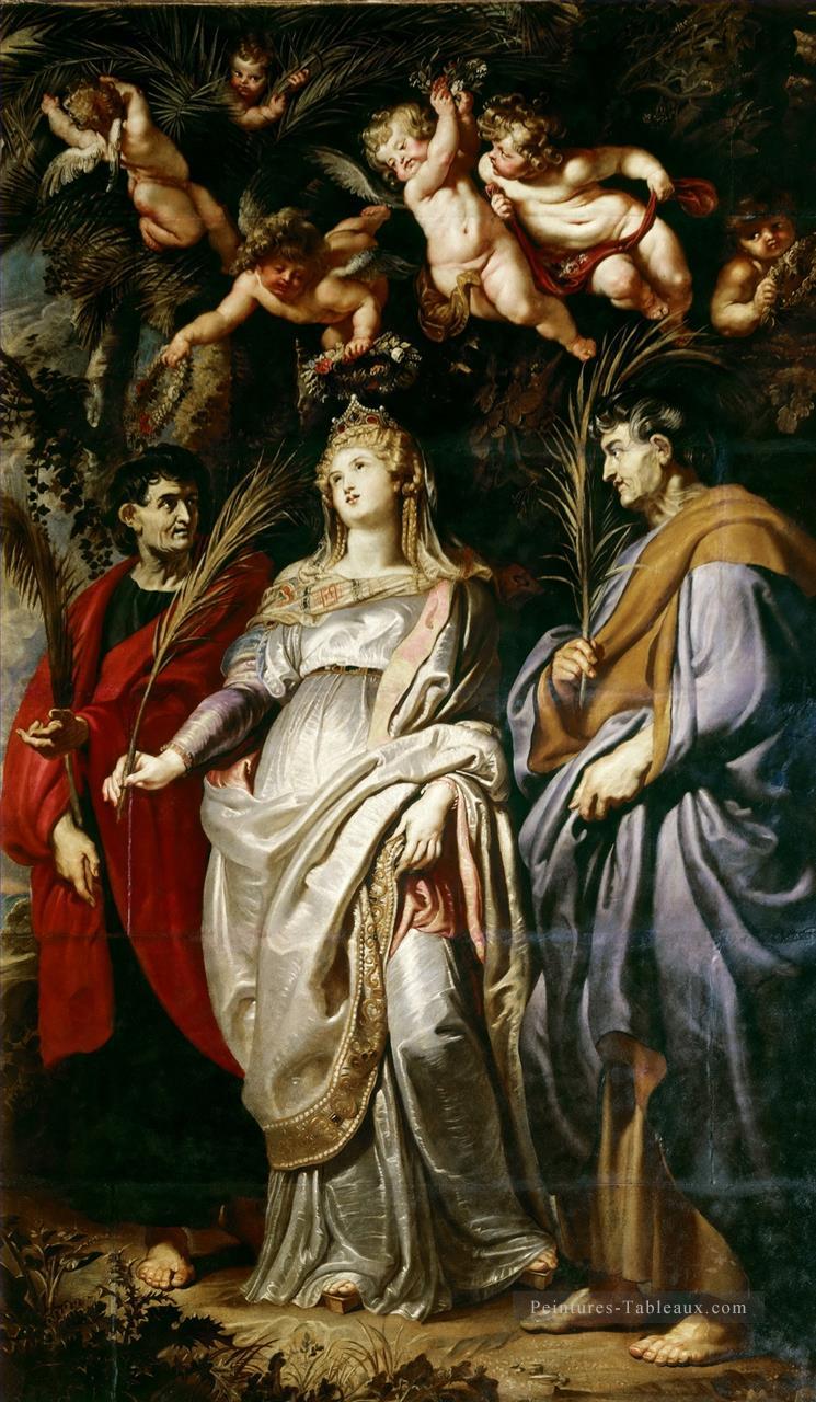 St Domitilla avec St Nereus et St Achilleus Peter Paul Rubens Peintures à l'huile